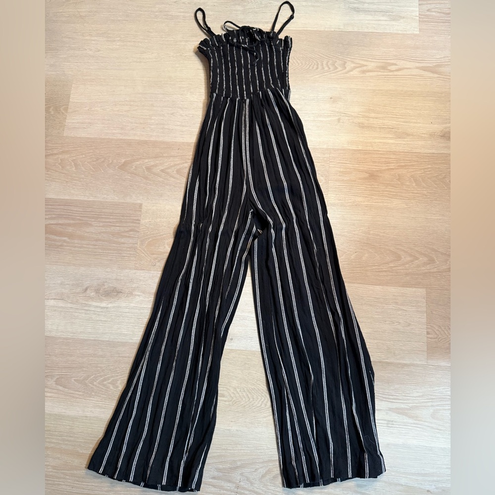 Billabong Striped Black and Cream Jumpsuit XS